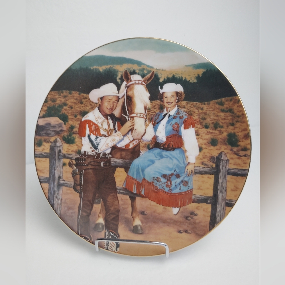 1991 Hamilton Collection Roy Rogers And Dale Evans Signed Collector Plate #4817B